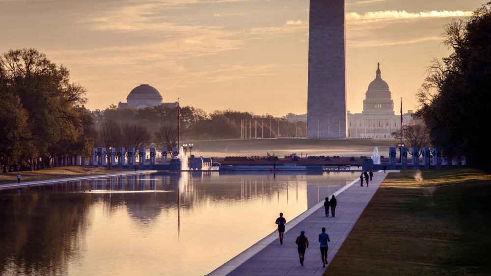 Alt Text: Vibrant sunrise in Washington DC